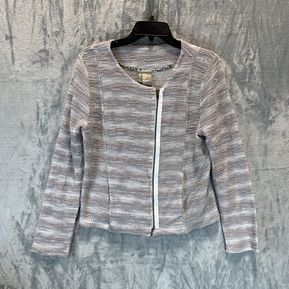 Dolan West Coast Women's Jacket MFull Zip Tan Boucle Textured Moto Anthropologie